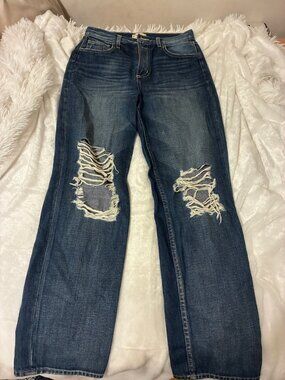 L'Agence Ezra Ultra High Rise Jeans Newberry Distressed Ripped Size 25